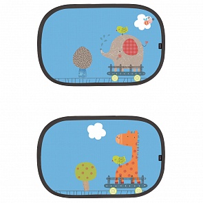 Солнцезащитные шторки Tenda дизайн Giraffe\Elephant, 2 шт. в наборе (Nuovita, 171226-2_1715)